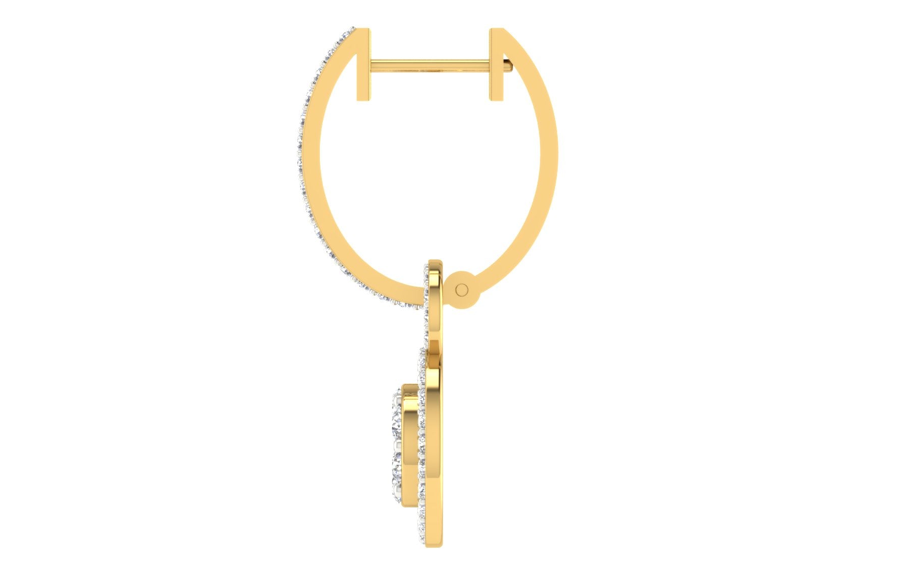 Nidal Jewels | Princess Golden Drops with Centre Diamond Cluster